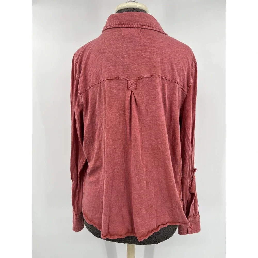 Pilcro and the letterpress anthropologie pink red shirt size 2X - Picture 4 of 5